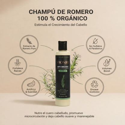 Champú de Romero Orgánico – Frena la Caída y Fortalece tu Cabello